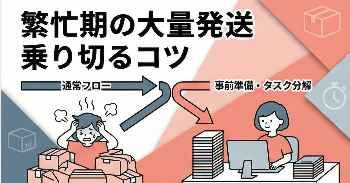 繁忙期の大量発送を乗り切るためのタスク分割と事前準備