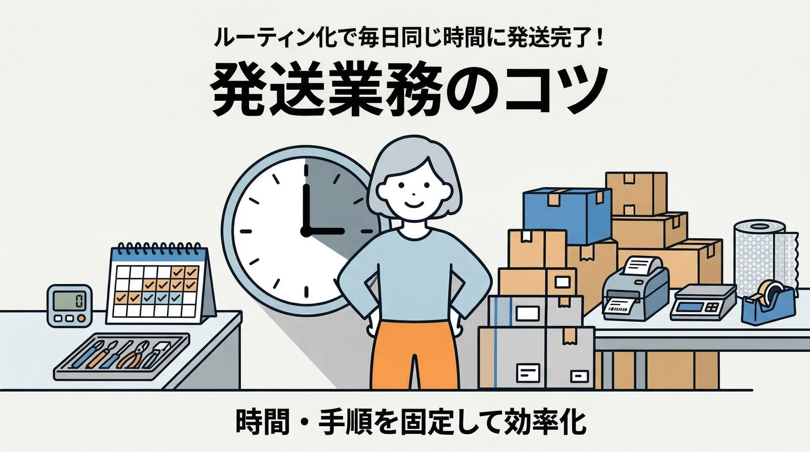ルーティン化で毎日同じ時間に発送完了。時間と手順を固定して効率化する