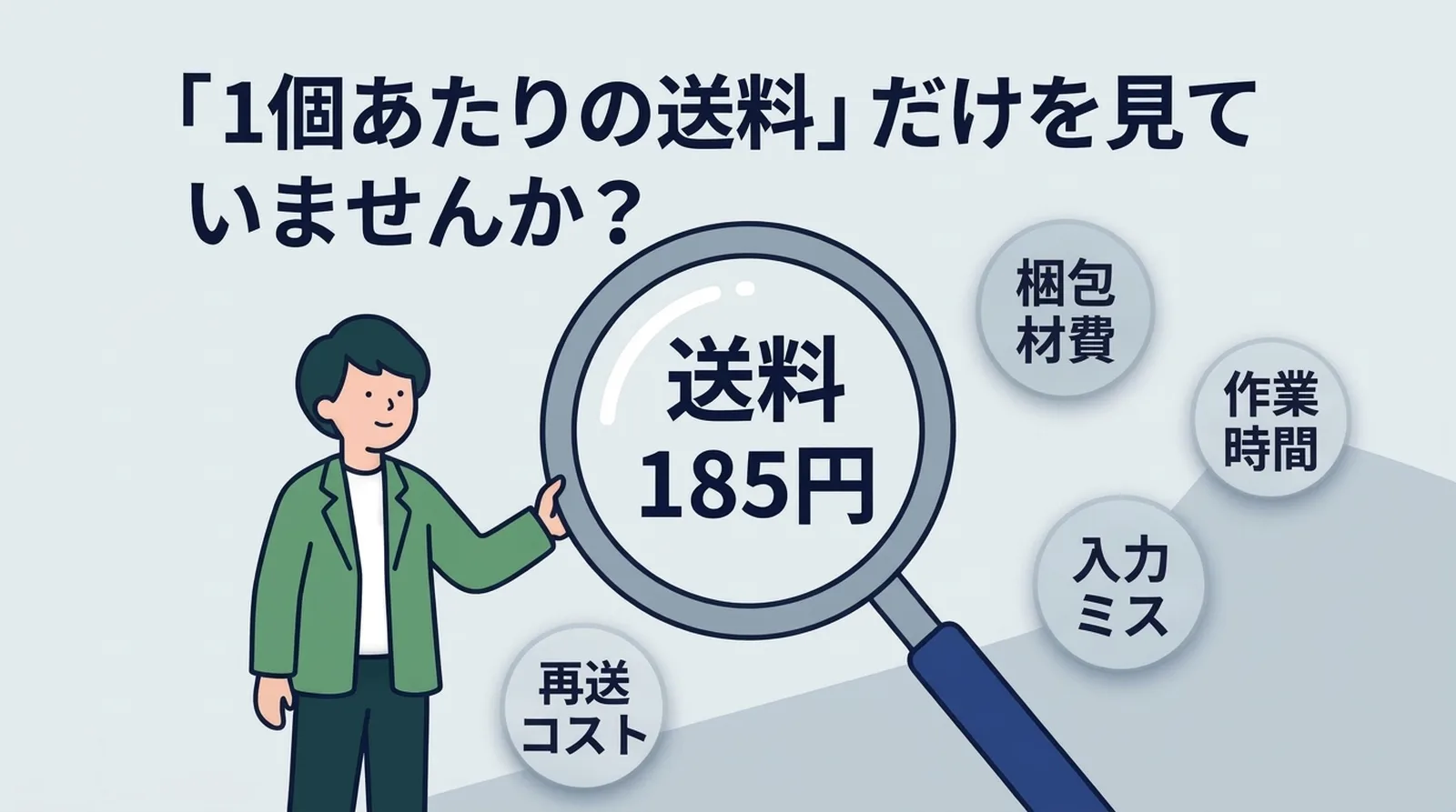「1個あたりの送料」だけを見ていませんか？送料185円の周りに梱包材費・作業時間・入力ミス・再送コストが隠れている
