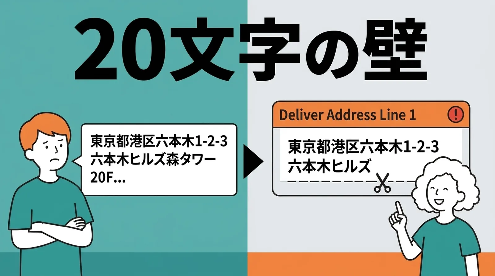 20文字の壁。長い住所がクリックポストの住所欄で途中で切れてしまう問題