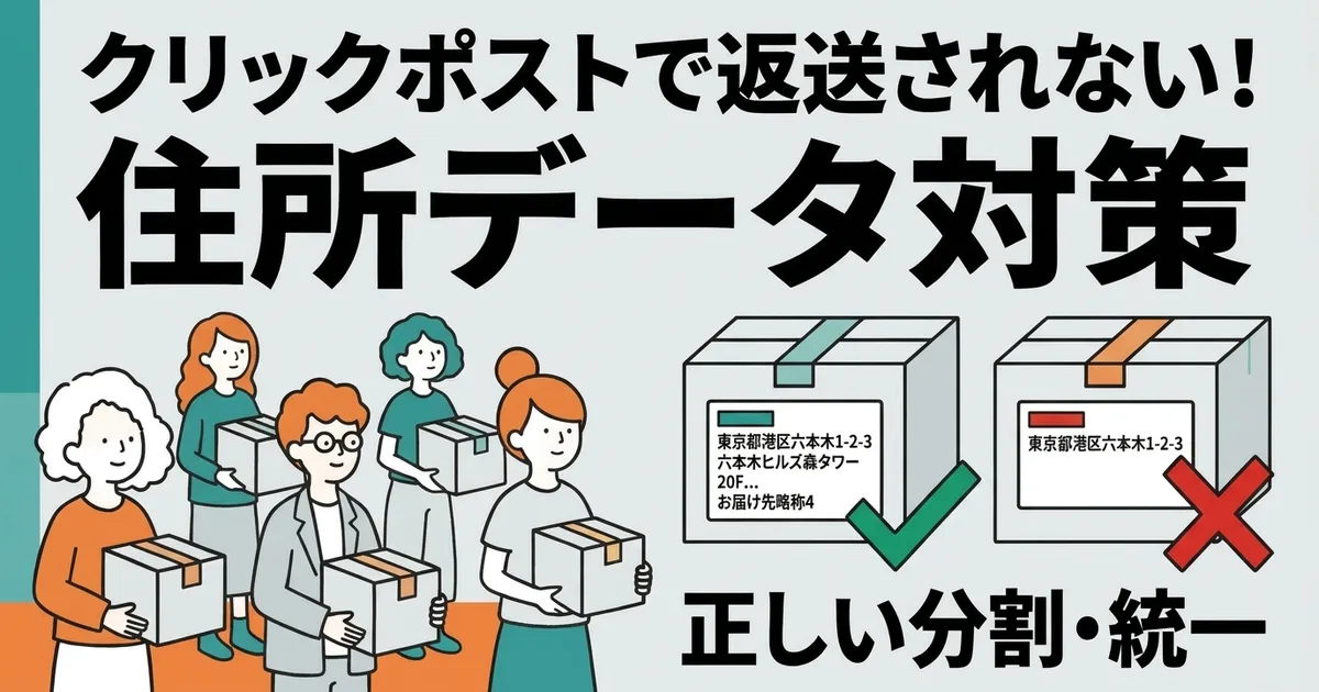住所不備による返送を防ぐ｜住所データの文字数制限と表記ゆれの対処法
