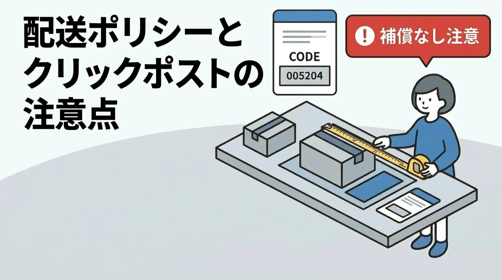 配送ポリシーとクリックポストの注意点。補償なしの明記が重要
