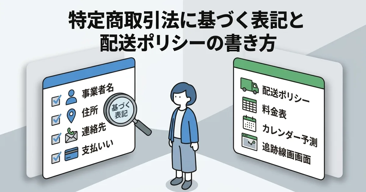 特定商取引法に基づく表記と配送ポリシーの書き方