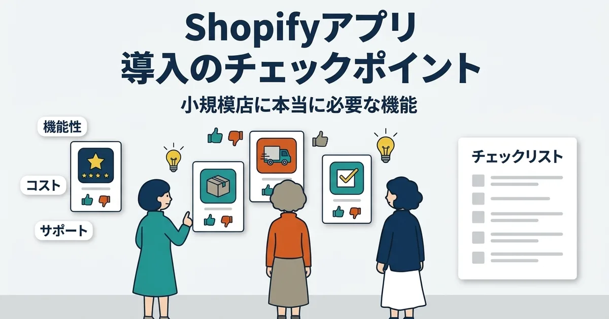 Shopifyアプリを導入するときのチェックポイント｜個人ショップに必要な機能とは